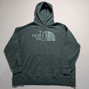 The North Face Womens Gray Logo Hoodie Pullover Long Sleeve Casual XL